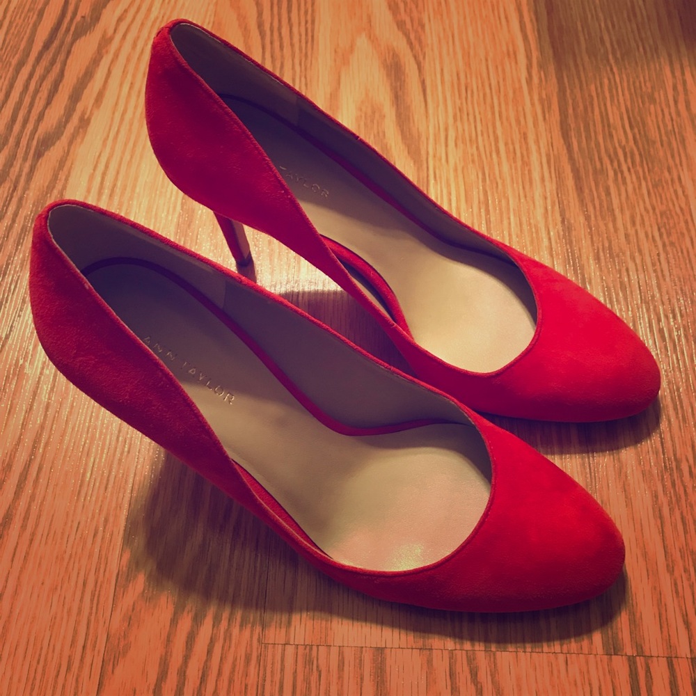 Ann Taylor Red Suede Pumps